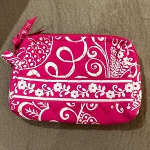 Vera Bradley Pink and White Quilted Cosmetic Bag